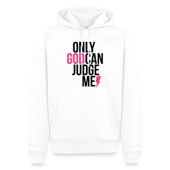 only_god_can_judge_me - Männer Premium Bio Hoodie - Weiß - Vorne - Nico (187cm)