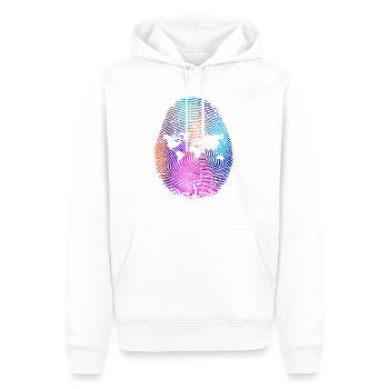 Colorful fingerprint with world map world countries - Men’s Premium Organic Hoodie - white - Front - Nico (187cm)