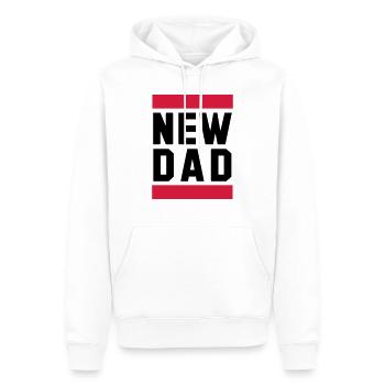 NEW DAD Funny Pregnancy Design - Männer Premium Bio Hoodie - Weiß - Vorne - Nico (187cm)