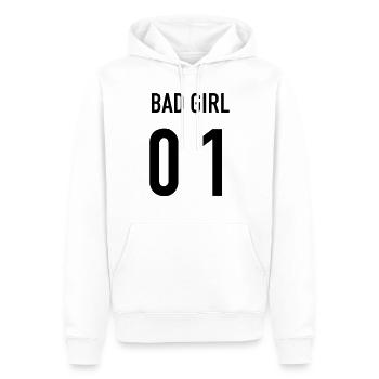 Bad Girl 01 - Men’s Premium Organic Hoodie - white - Front - Nico (187cm)