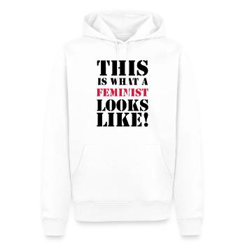Feminist - Sweat à capuche Premium bio Homme - blanc - Devant - Nico (187cm)