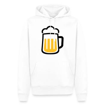 Bière - Sweat à capuche Premium bio Homme - blanc - Devant - Nico (187cm)