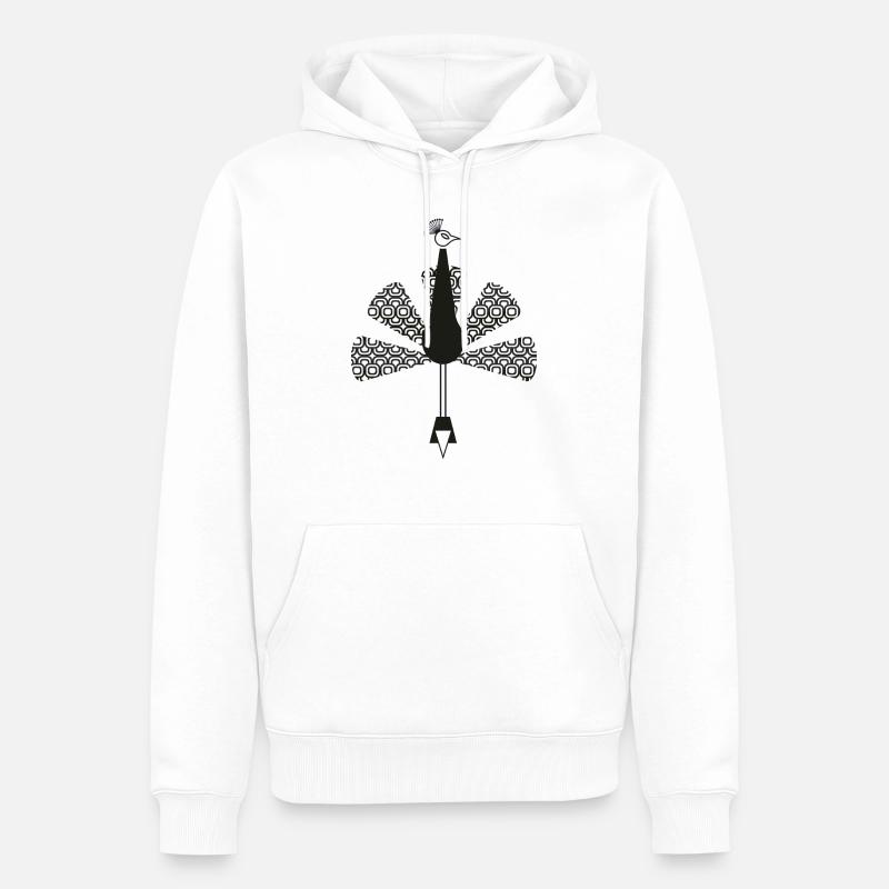 Pfau - Männer Premium Bio Hoodie - Weiß