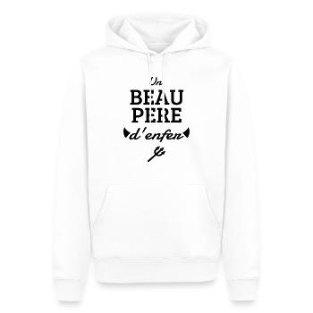 Beau Père - Papa - Fête des Peres - Enfant - Bébé - Sweat à capuche Premium bio Homme - blanc - Devant - Nico (187cm)