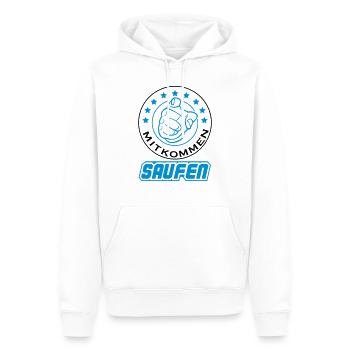 saufen_2 - Männer Premium Bio Hoodie - Weiß - Vorne - Nico (187cm)