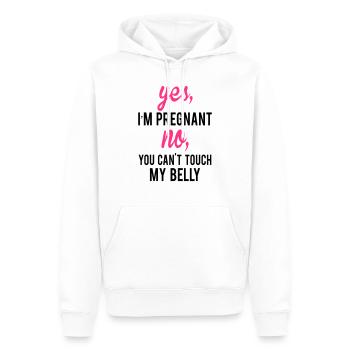 Yes I Am Pregnant No You Can't Touch My Belly - Men’s Premium Organic Hoodie - white - Front - Nico (187cm)