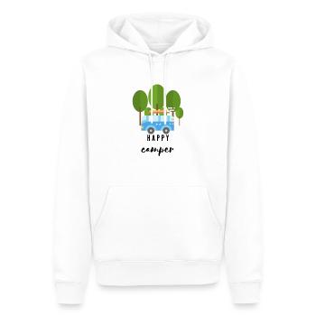 happy camper - road trip - - Sweat à capuche Premium bio Homme - blanc - Devant - Nico (187cm)