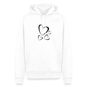 Herz Herzchen Geschenkidee Liebende Liebe Gefühl - Männer Premium Bio Hoodie - Weiß - Vorne - Nico (187cm)