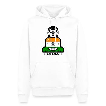 Inde - Sweat à capuche Premium bio Homme - blanc - Devant - Nico (187cm)