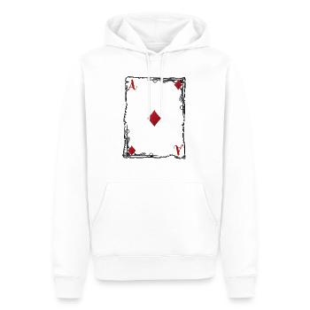 L'as de carreau. - Sweat à capuche Premium bio Homme - blanc - Devant - Nico (187cm)