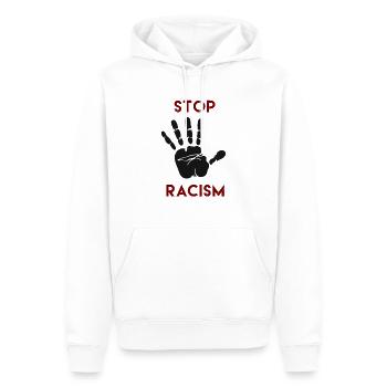 racisme, arrêter le racisme, le racisme t-shirts, le racisme hoodi - Sweat à capuche Premium bio Homme - blanc - Devant - Nico (187cm)