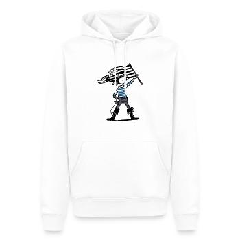 Bretonischer Pirat - Männer Premium Bio Hoodie - Weiß - Vorne - Nico (187cm)