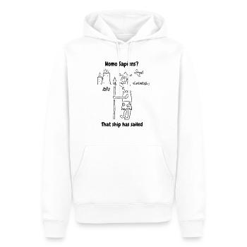Homo Sapiens Ce navire a navigué - Sweat à capuche Premium bio Homme - blanc - Devant - Nico (187cm)