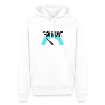 Zone - Männer Premium Bio Hoodie - Weiß - Vorne - Nico (187cm)