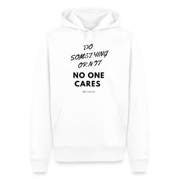 Do something - Männer Premium Bio Hoodie - Weiß - Vorne - Nico (187cm)