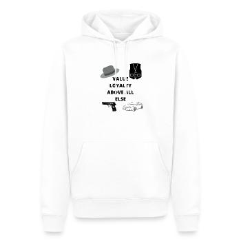 Loyalty - Männer Premium Bio Hoodie - Weiß - Vorne - Nico (187cm)
