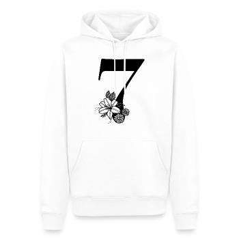 Numéro 7 - Sweat à capuche Premium bio Homme - blanc - Devant - Nico (187cm)