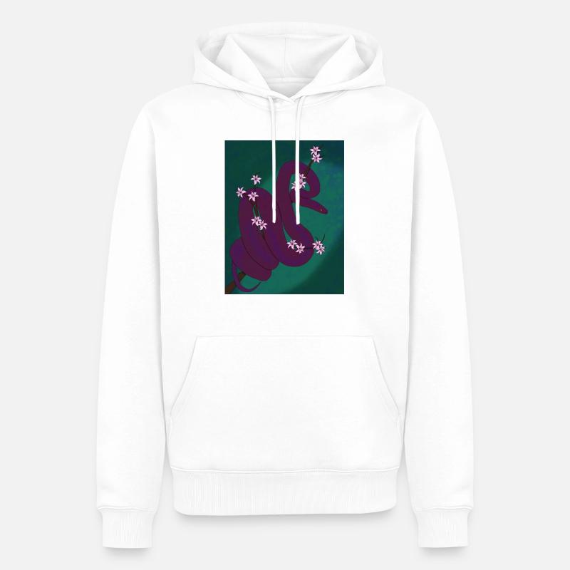 Plum Python (with background) - Men’s Premium Organic Hoodie - white