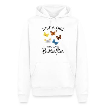 Just A Girl Who Loves Butterflies - Männer Premium Bio Hoodie - Weiß - Vorne - Nico (187cm)