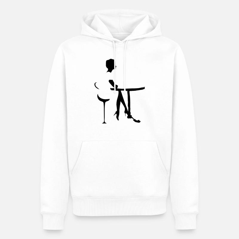 À table - Sweat à capuche Premium bio Homme - blanc