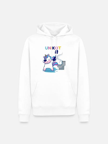 UNIKOT Unicorn Toilette lustig - Männer Premium Bio Hoodie - Weiß
