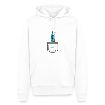 Peace Brusttasche - Männer Premium Bio Hoodie - Weiß - Vorne - Nico (187cm)