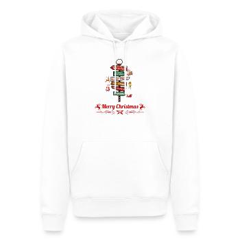 Merry Christmas - Men’s Premium Organic Hoodie - white - Front - Nico (187cm)