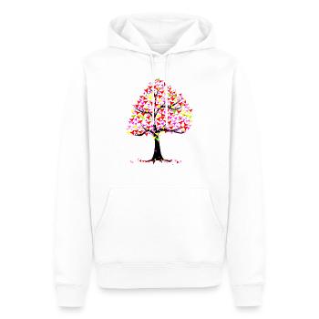 Arbre des cœurs d’été - Sweat à capuche Premium bio Homme - blanc - Devant - Nico (187cm)