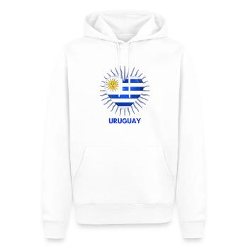 au Qatar J’aime l’Uruguay Logo - Sweat à capuche Premium bio Homme - blanc - Devant - Nico (187cm)