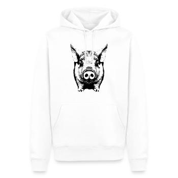 Schwein süß Schweinchen Schweine Tier Tiere 3 - Männer Premium Bio Hoodie - Weiß - Vorne - Nico (187cm)