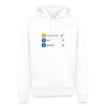 Flugmodus Einstellung - Männer Premium Bio Hoodie - Weiß - Vorne - Nico (187cm)
