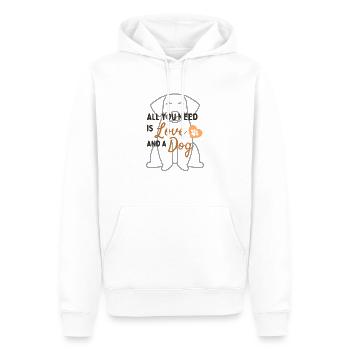 Amoureux des chiens - Sweat à capuche Premium bio Homme - blanc - Devant - Nico (187cm)