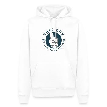 This Guy is soon to be married - Männer Premium Bio Hoodie - Weiß - Vorne - Nico (187cm)