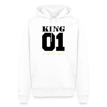 King and Queen King couple black and gold - Männer Premium Bio Hoodie - Weiß - Vorne - Nico (187cm)
