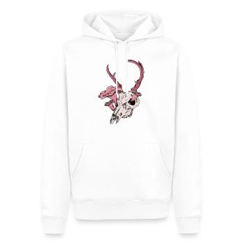 Hirschskull - Männer Premium Bio Hoodie - Weiß - Vorne - Nico (187cm)