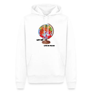 Weltfrieden - Männer Premium Bio Hoodie - Weiß - Vorne - Nico (187cm)