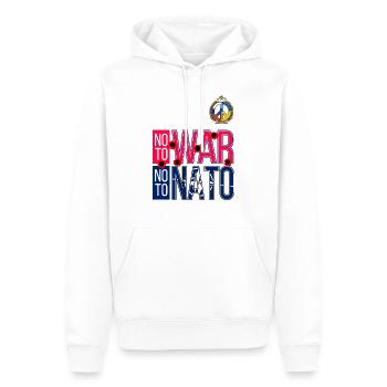NO TO WAR NO TO NATO | WORLD MARCH FOR PEACE 2023 - Men’s Premium Organic Hoodie - white - Front - Nico (187cm)