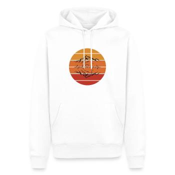 Wandern in den Bergen - Wanderliebe - Männer Premium Bio Hoodie - Weiß - Vorne - Nico (187cm)