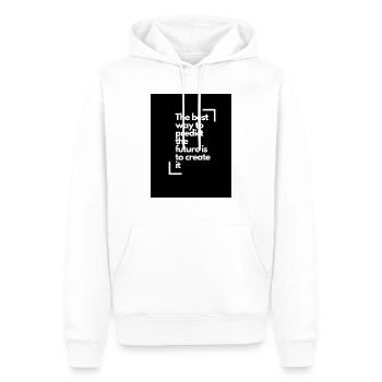 The best way to predict the future is to create it - Männer Premium Bio Hoodie - Weiß - Vorne - Nico (187cm)