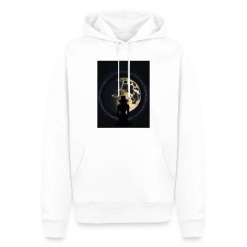 Frau, die den Vollmond beobachtet - Männer Premium Bio Hoodie - Weiß - Vorne - Nico (187cm)
