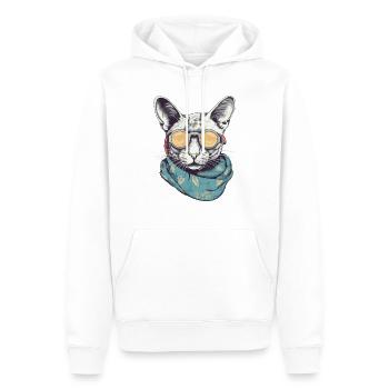 Katzengelbe Brille - Männer Premium Bio Hoodie - Weiß - Vorne - Nico (187cm)