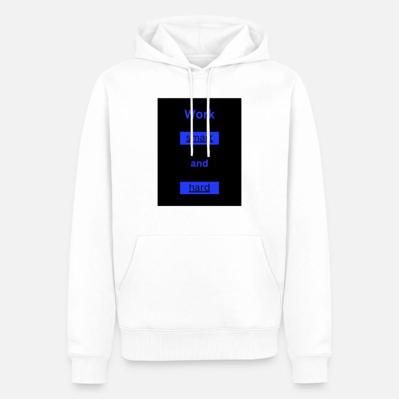 Work smart and hard - Männer Premium Bio Hoodie - Weiß
