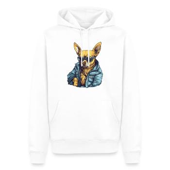 Chihuahua cool avec des vêtements Vêtements Lunettes - Sweat à capuche Premium bio Homme - blanc - Devant - Nico (187cm)