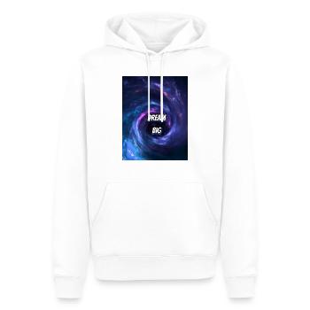 Dream, Träume, Traum, Weltall, erforschen - Männer Premium Bio Hoodie - Weiß - Vorne - Nico (187cm)