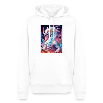 Astra le Dragon Céleste des Étoiles - Sweat à capuche Premium bio Homme - blanc - Devant - Nico (187cm)