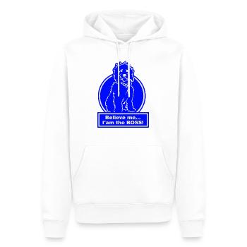 Labradoodle - Ich bin der Chef! - blue print - Männer Premium Bio Hoodie - Weiß - Vorne - Nico (187cm)