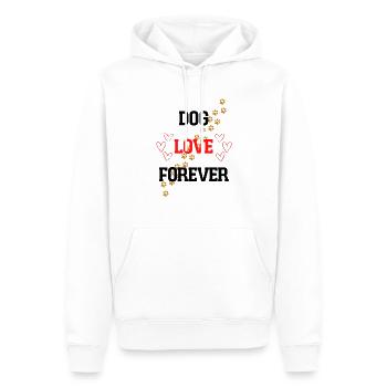 L’AMOUR DU CHIEN POUR TOUJOURS - Sweat à capuche Premium bio Homme - blanc - Devant - Nico (187cm)