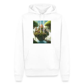 Schwebendes Elfendorf - Männer Premium Bio Hoodie - Weiß - Vorne - Nico (187cm)