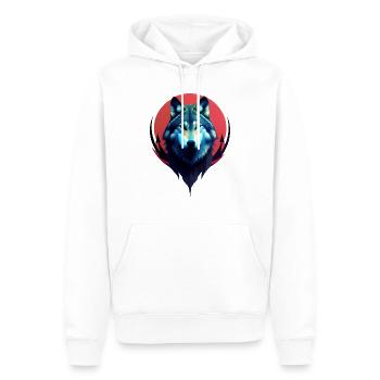 Wolf - Men’s Premium Organic Hoodie - white - Front - Nico (187cm)