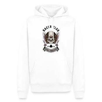 Club des Pilotes Audacieux - Sweat à capuche Premium bio Homme - blanc - Devant - Nico (187cm)